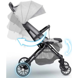 Carucior de plimbare Nukido Paseo 716003 (Light Grey/Black) Thumb