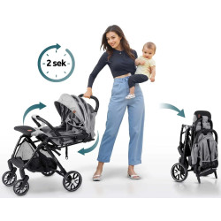 Carucior de plimbare Nukido Paseo 716003 (Light Grey/Black) Thumb