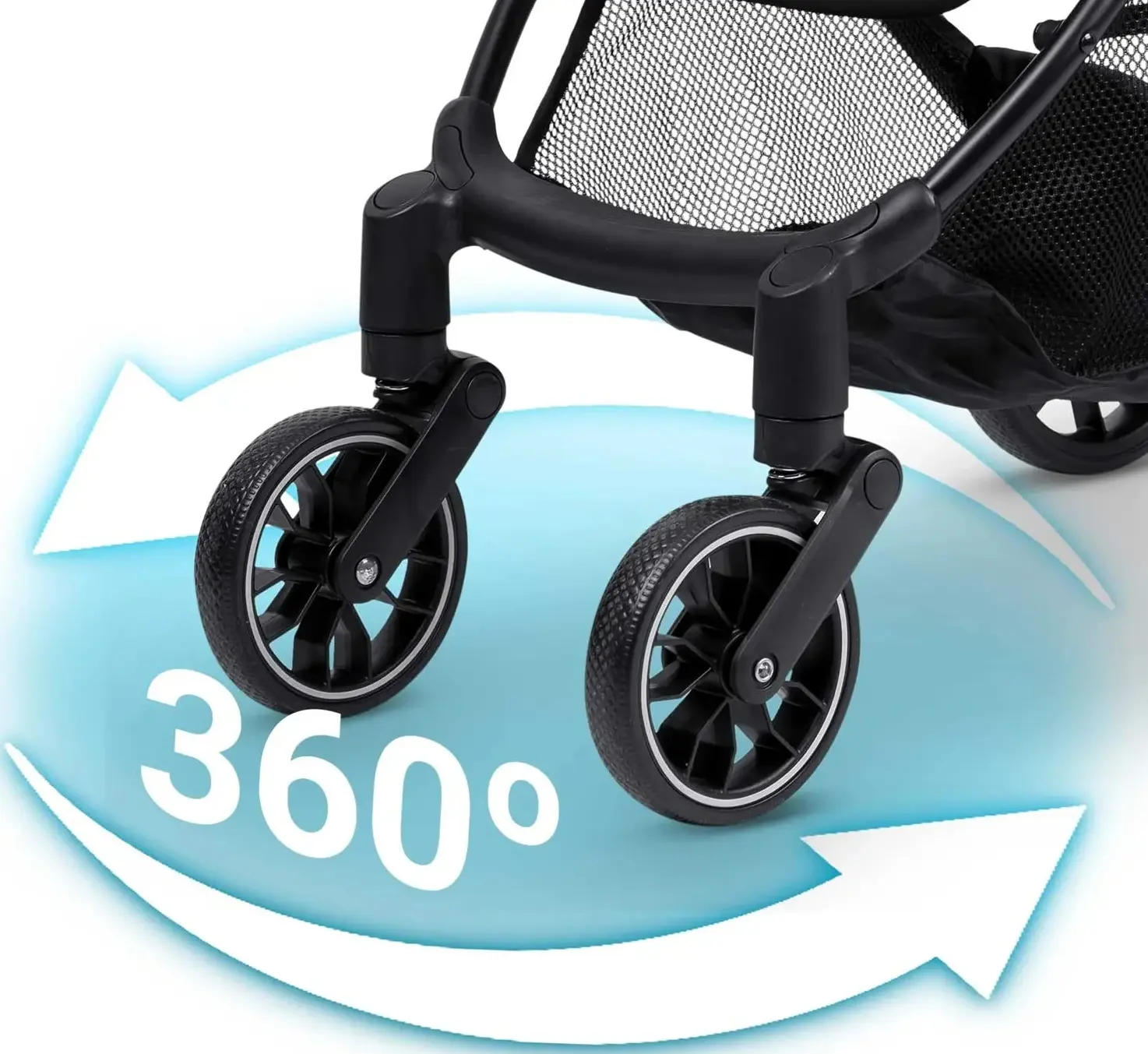 Carucior de plimbare Nukido Paseo 716003 (Light Grey/Black) - 7