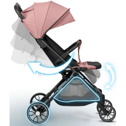 Carucior de plimbare Nukido Paseo 716004 (Pink/Black) Thumb