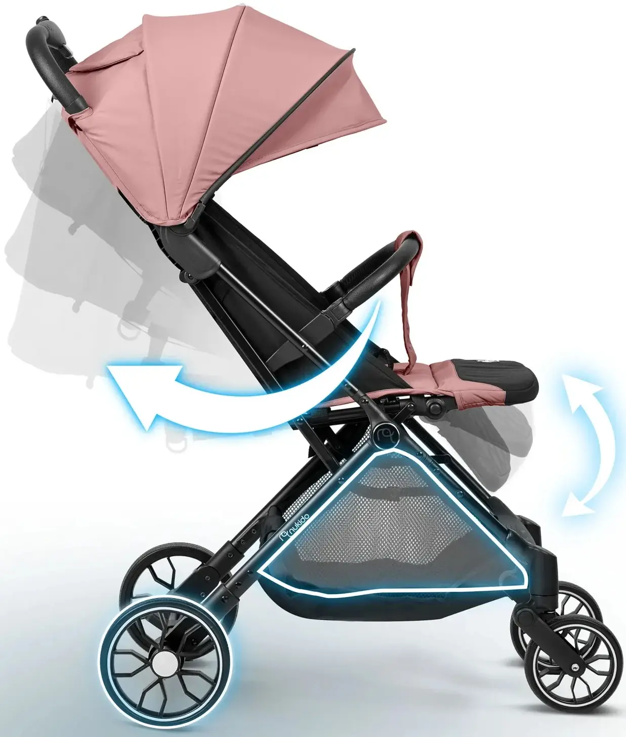 Carucior de plimbare Nukido Paseo 716004 (Pink/Black) - 11