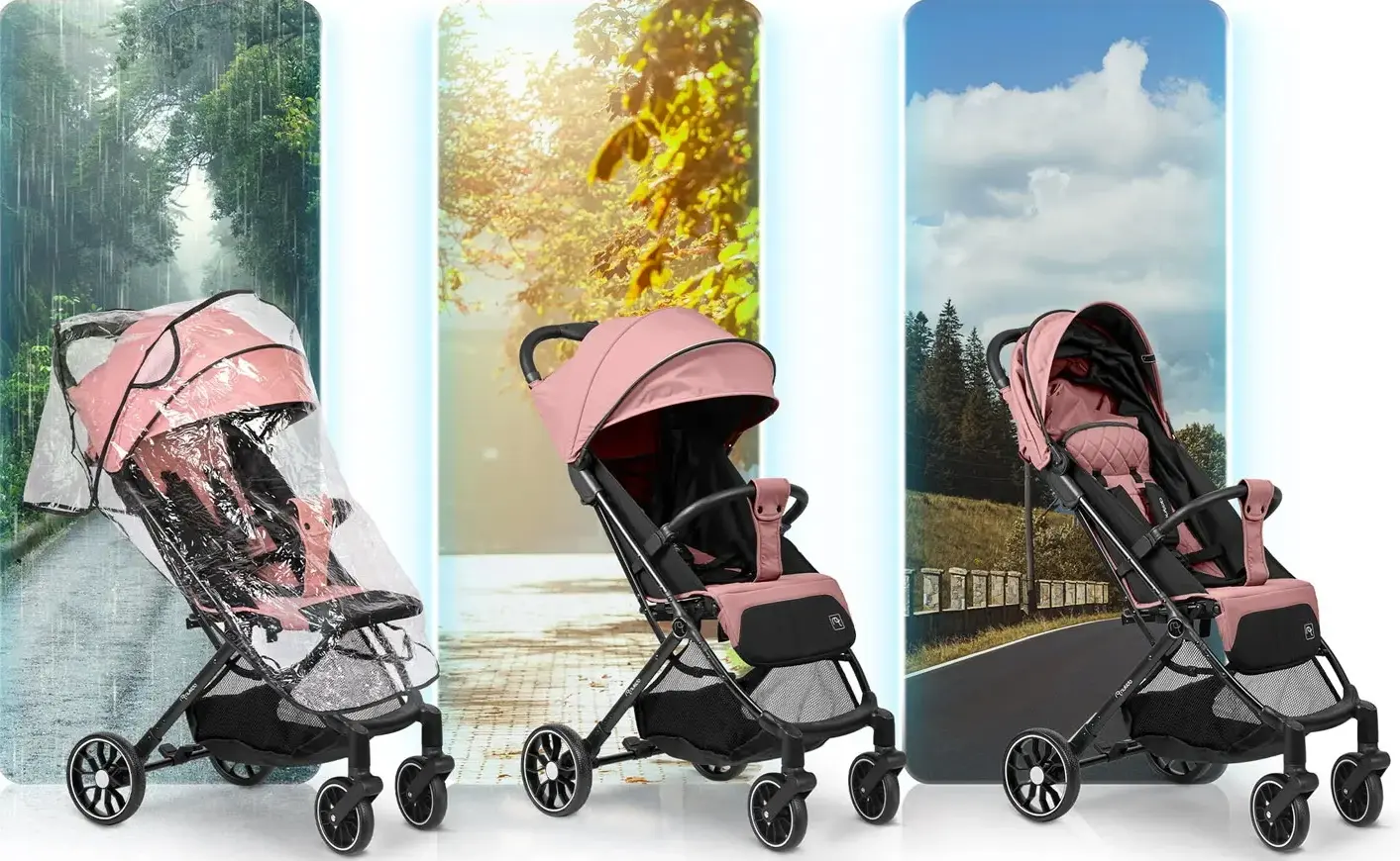 Carucior de plimbare Nukido Paseo 716004 (Pink/Black) - 14