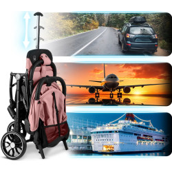 Carucior de plimbare Nukido Paseo 716004 (Pink/Black) Thumb
