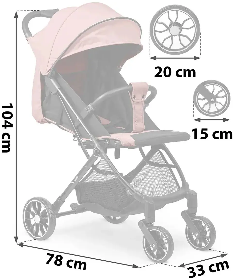 Carucior de plimbare Nukido Paseo 716004 (Pink/Black) - 5
