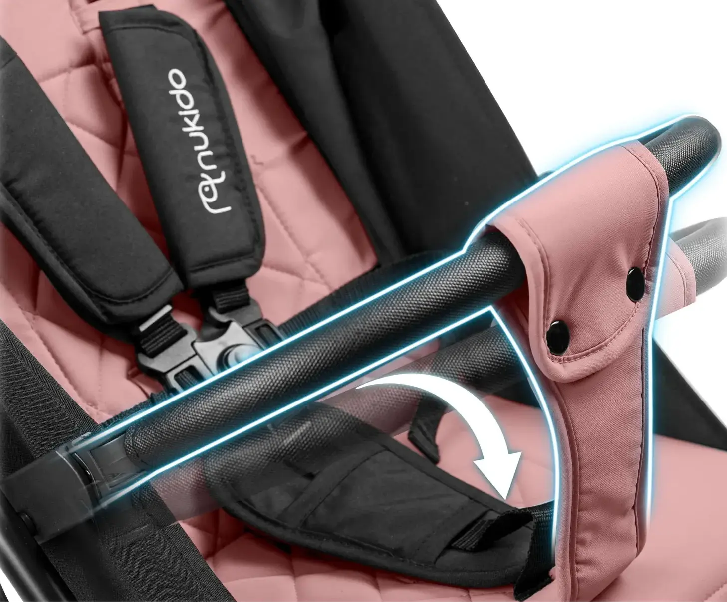 Carucior de plimbare Nukido Paseo 716004 (Pink/Black) - 10