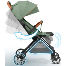 Carucior de plimbare Nukido Paseo 716005 (Green/Black) Thumb