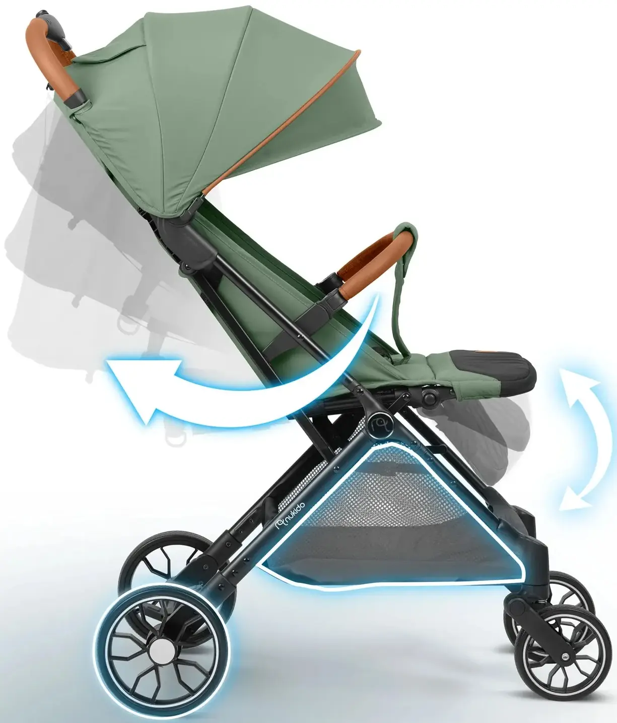 Carucior de plimbare Nukido Paseo 716005 (Green/Black) - 13