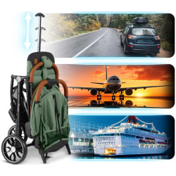 Carucior de plimbare Nukido Paseo 716005 (Green/Black) Thumb