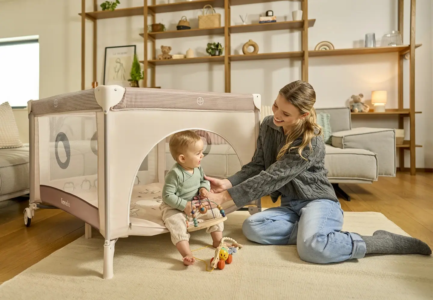 Манеж-кровать Lionelo Bonnie (Beige Sand)