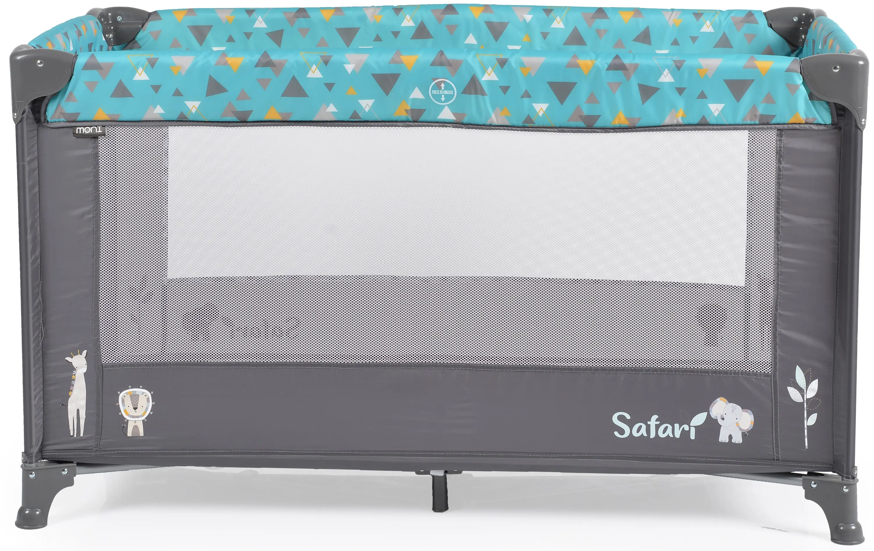 Манеж-кровать Moni Safari (Turquoise/Grey)