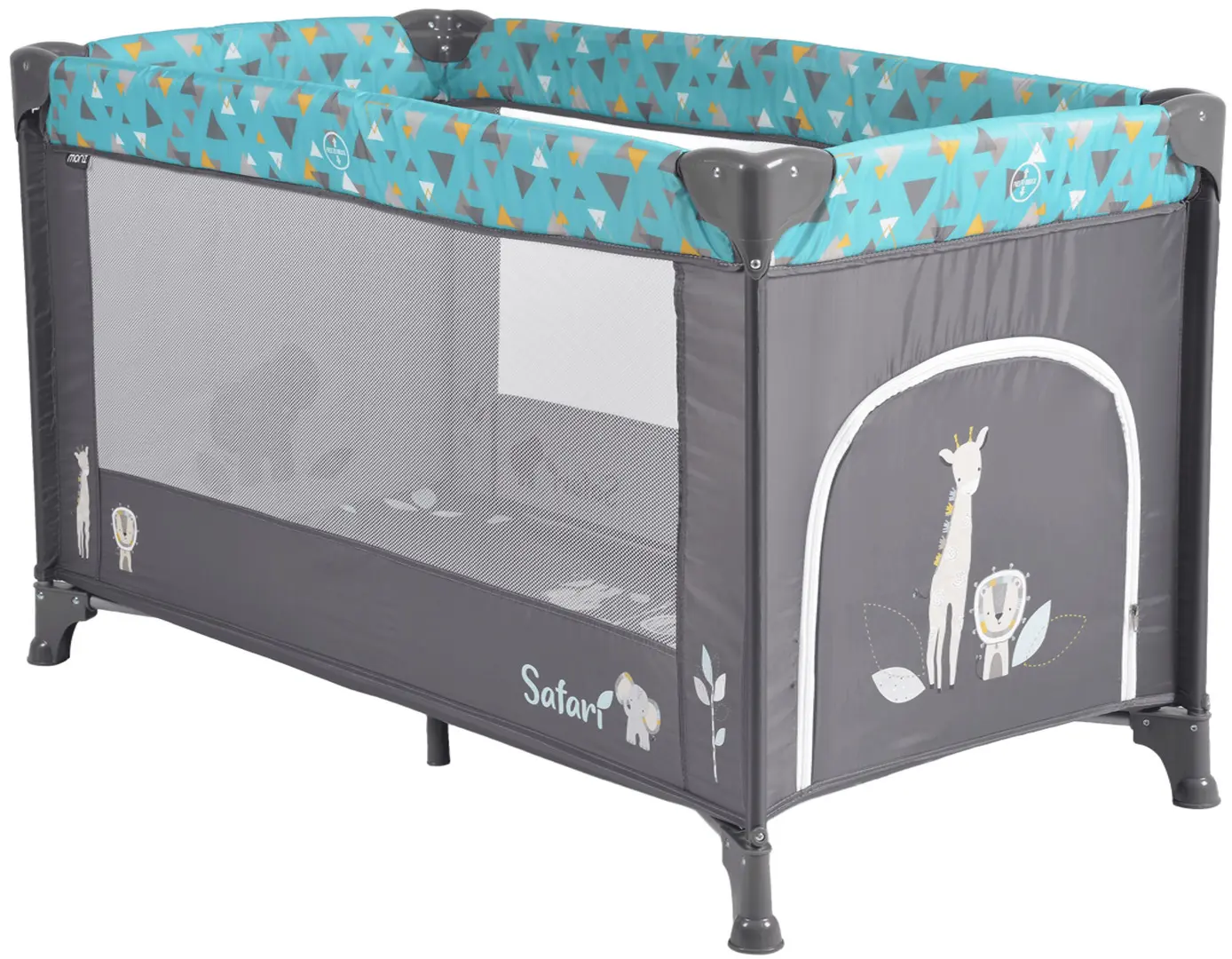 Манеж-кровать Moni Safari (Turquoise/Grey)