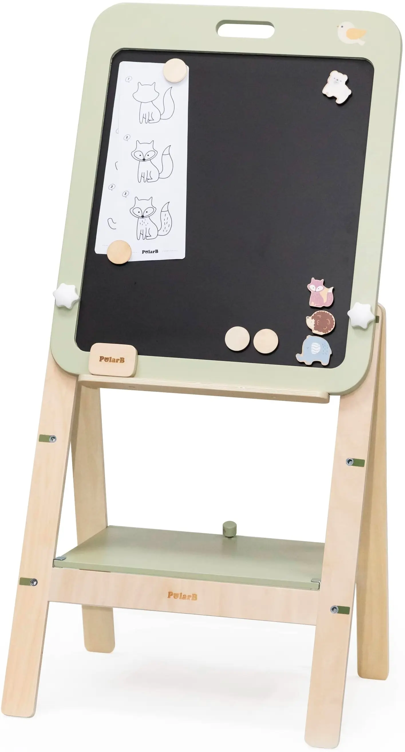 Tabla magnetica pentru desen 2in1 Viga Toys PolarB 44258 (Wood/Green)