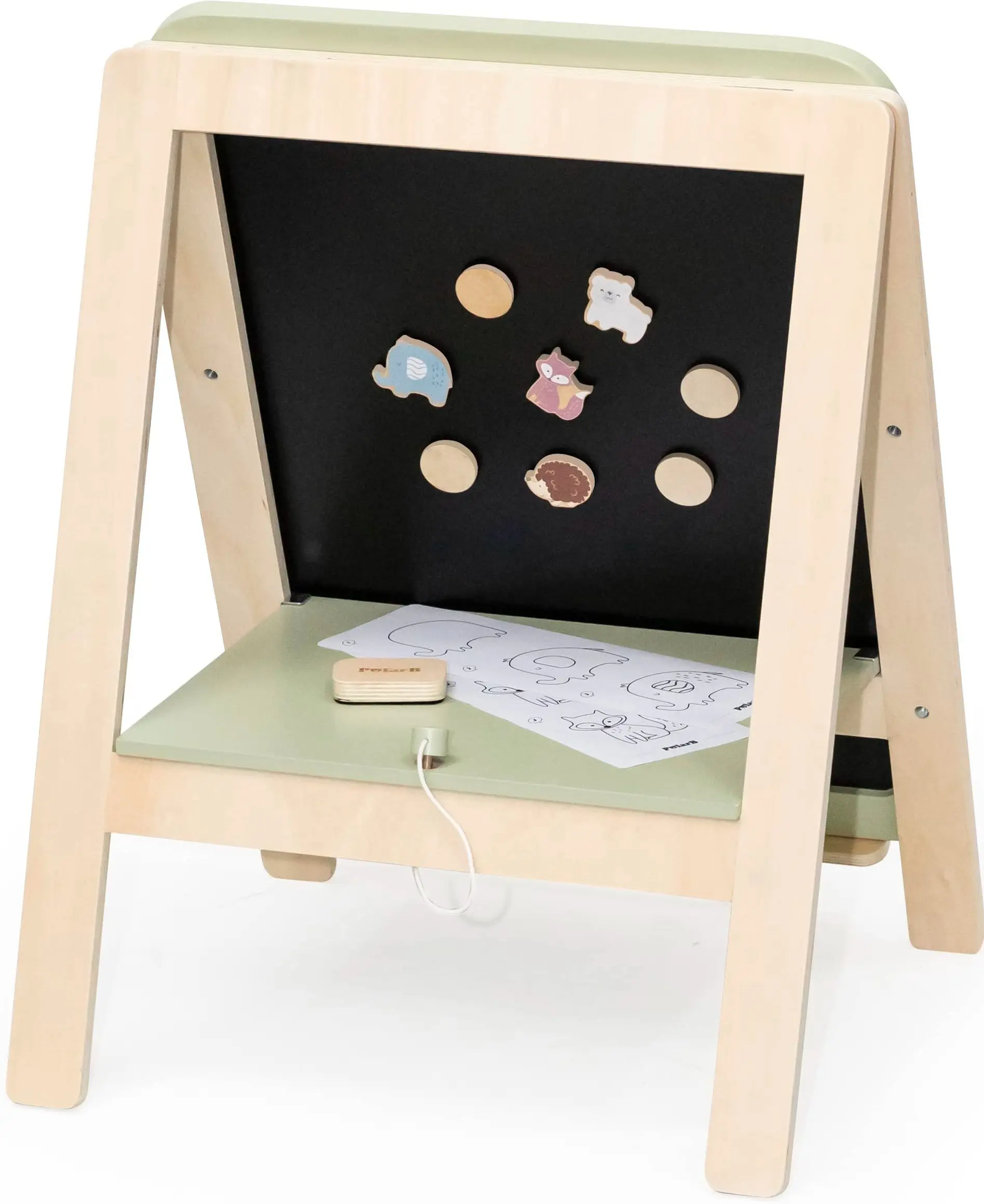 Tabla magnetica pentru desen 2in1 Viga Toys PolarB 44258 (Wood/Green)