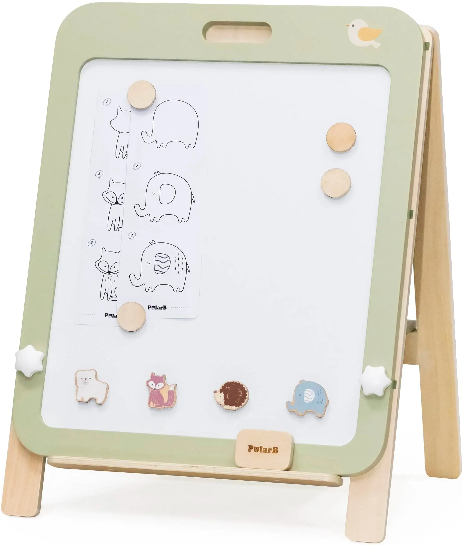 Tabla magnetica pentru desen 2in1 Viga Toys PolarB 44258 (Wood/Green)