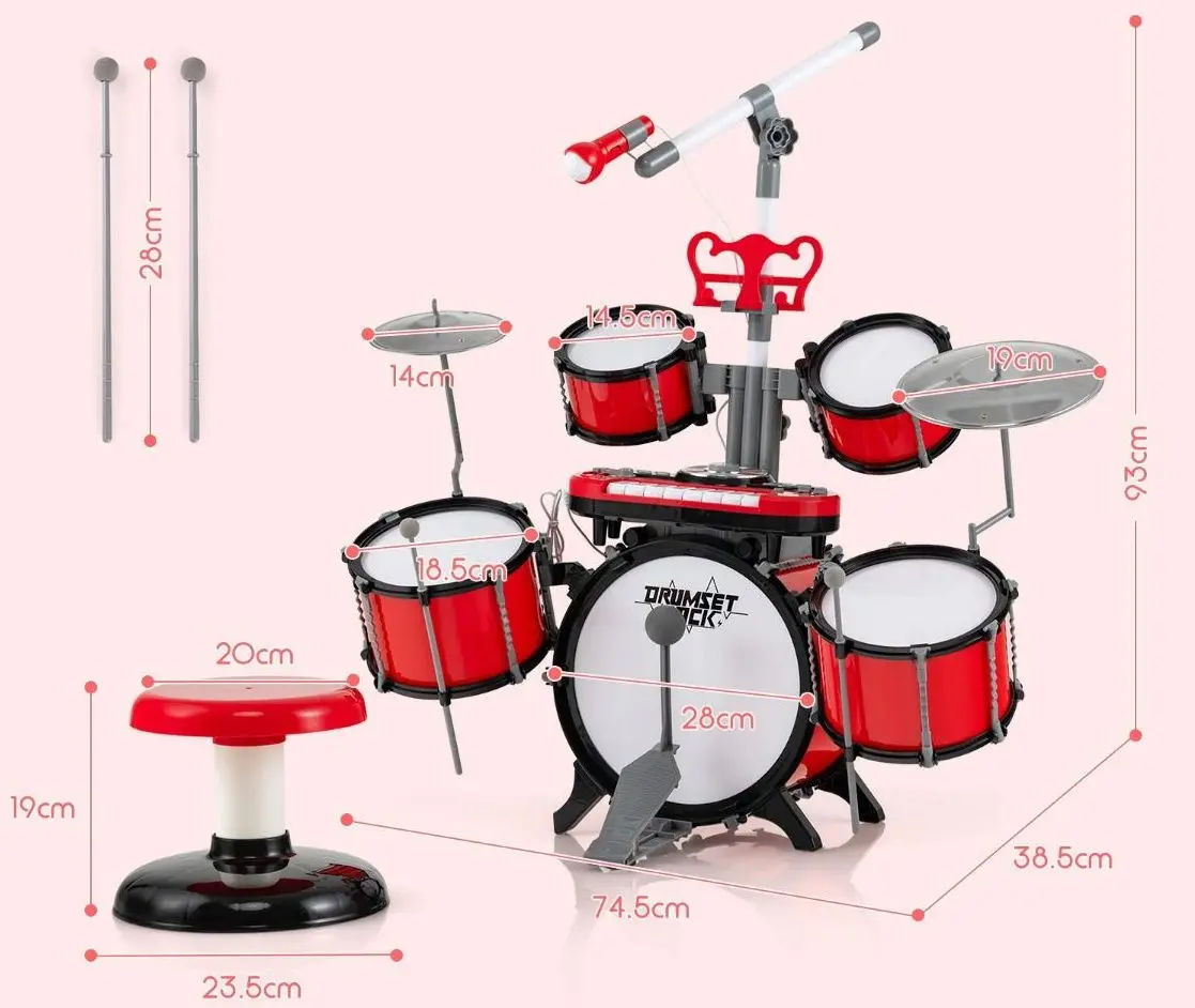 Детские барабаны Costway TM10023RE (Red) - 2