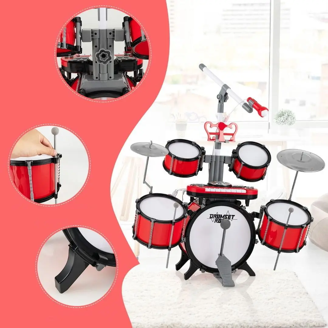 Детские барабаны Costway TM10023RE (Red) - 3