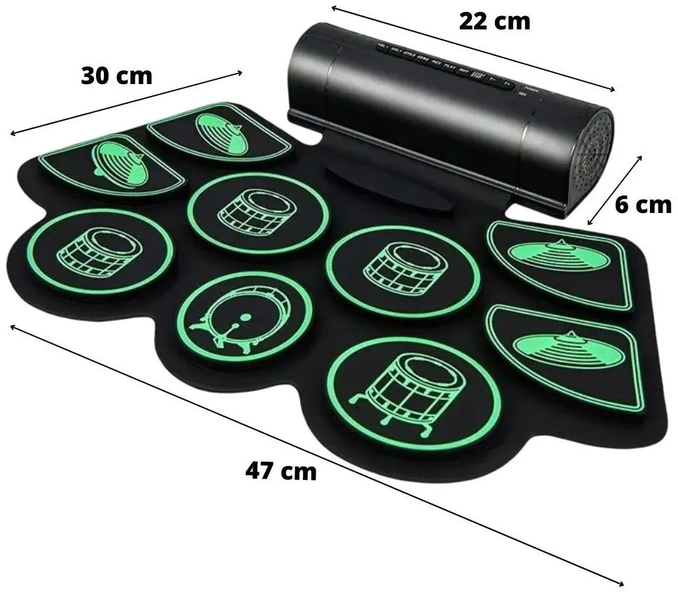 Set de tobe electronice Costway MU10093DE-GN (Black/Green)