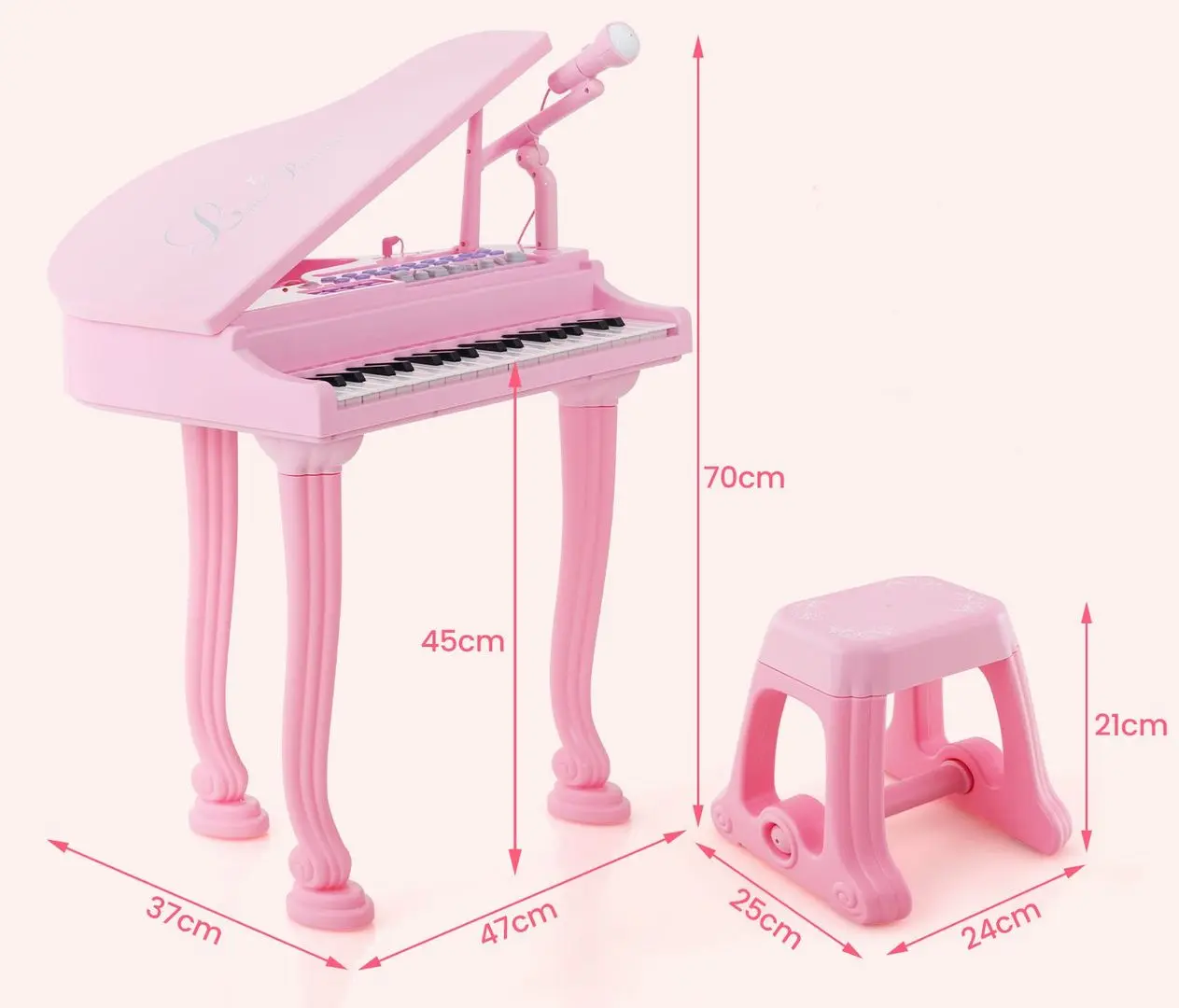 Пианино Costway TM10061PI (Pink) - 4