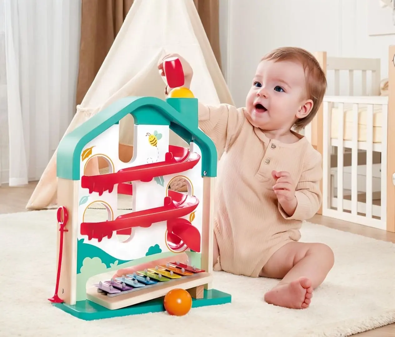 Xilofon Hape Melody Mansion Ball Run (Multicolor)