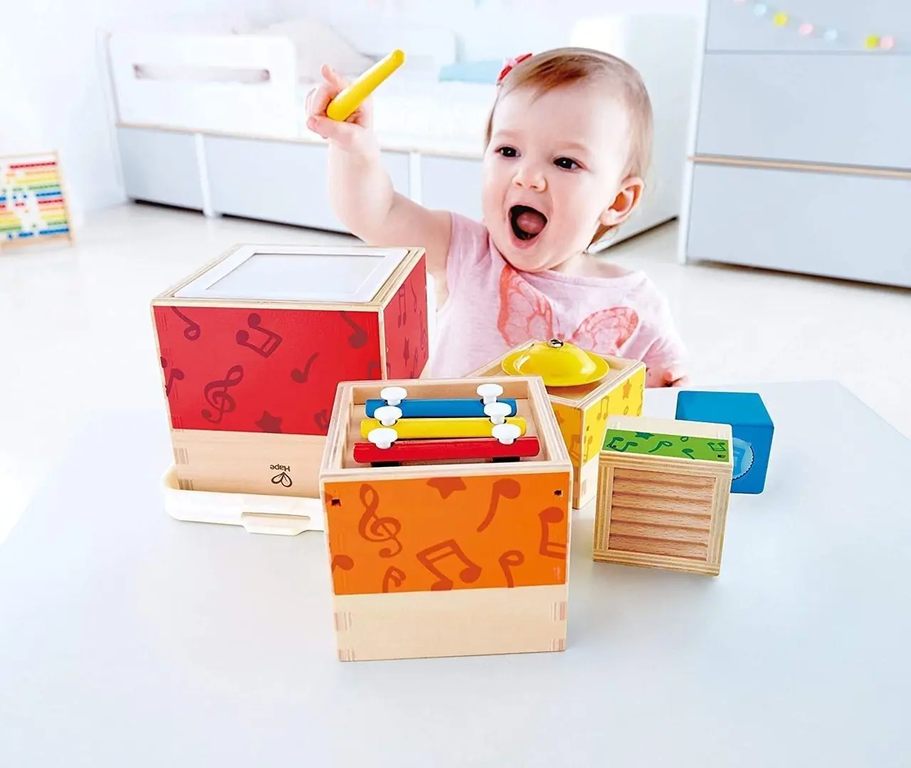 Set de instrumente muzicale Hape Stacking Music Set E0336 (Multicolor)
