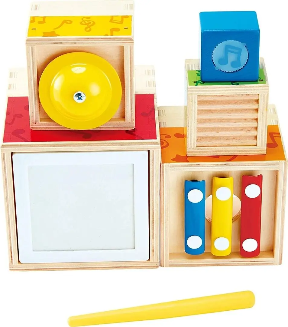Set de instrumente muzicale Hape Stacking Music Set E0336 (Multicolor)