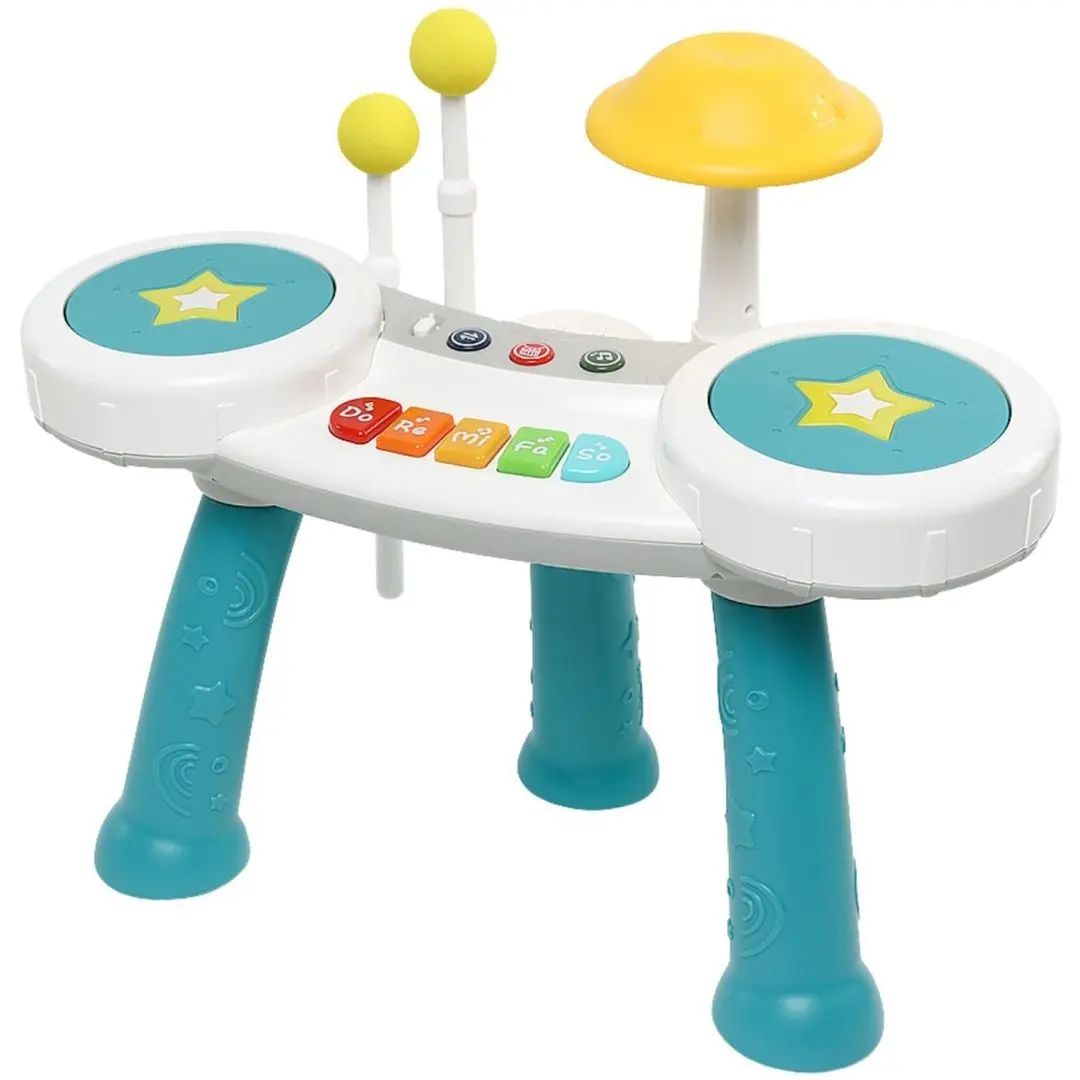 Детские барабаны 2в1 Huanger HE0525 (White/Blue)