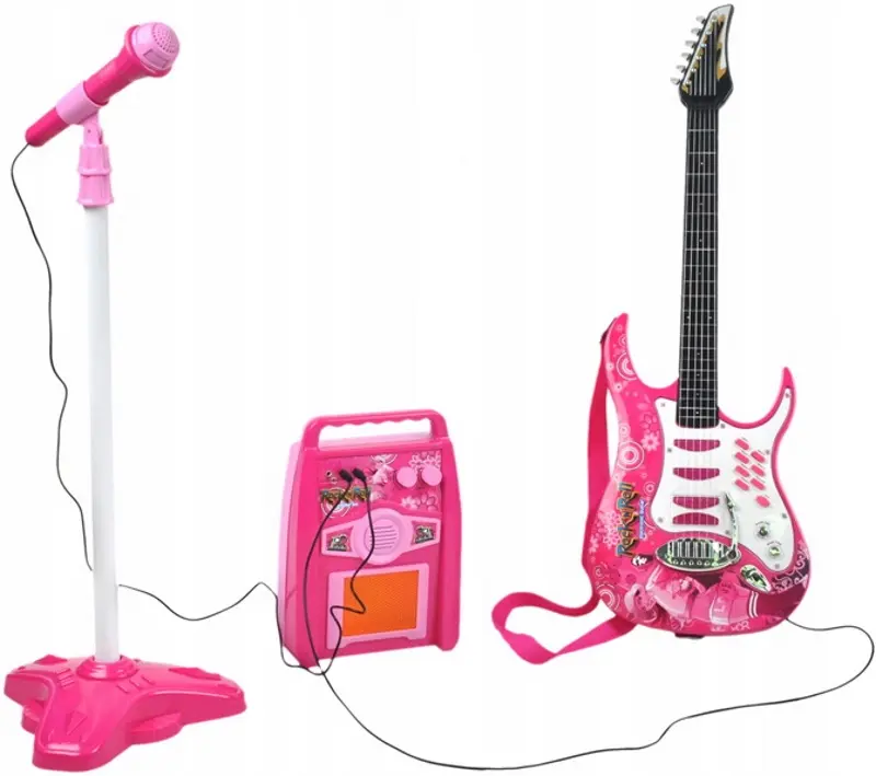 Гитара с микрофоном и усилителем Iso Trade 22407 (Pink)