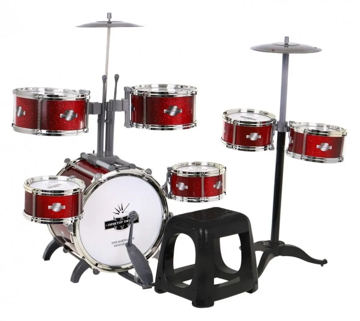 Tobe pentru copii Ramiz Drum Set 9008E-4 (Red)
