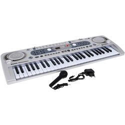 Sintetizator cu microfon pentru copii Ramiz MQ-824USB (Silver)