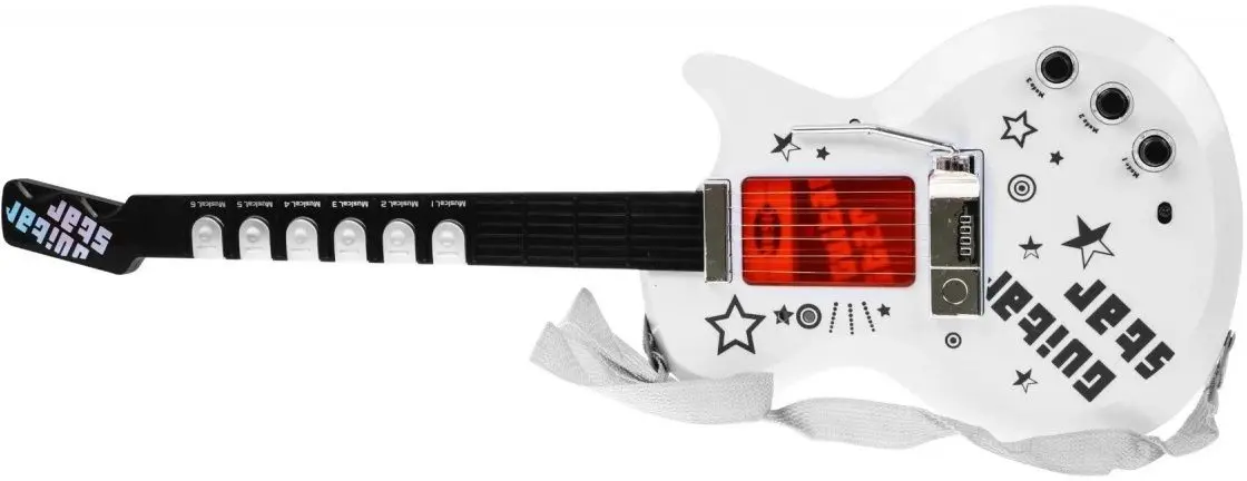 Ghitara cu microfon si amplificator Ramiz Musical Stat ZMU.HK-9010D (White/Black)