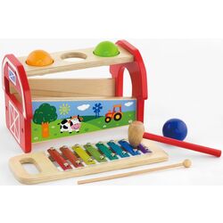 Развивающая игрушка Viga Pounding Bench & Xylophone 50348 (Red) Thumb