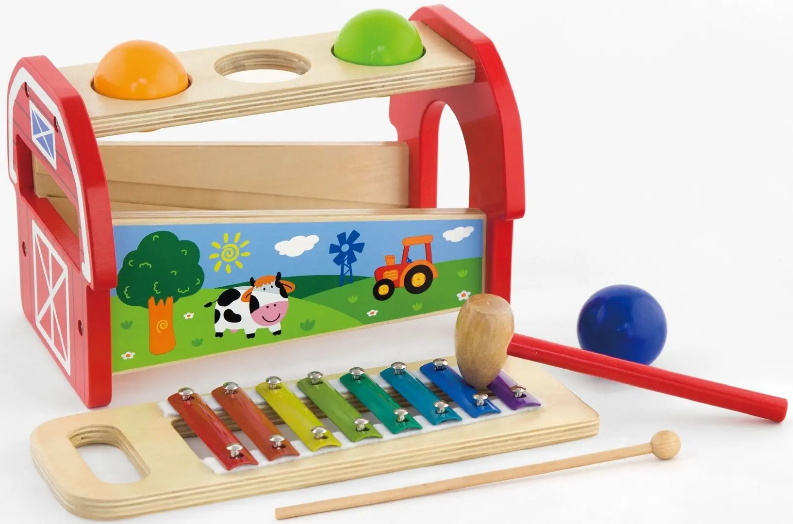 Развивающая игрушка Viga Pounding Bench & Xylophone 50348 (Red) - 2