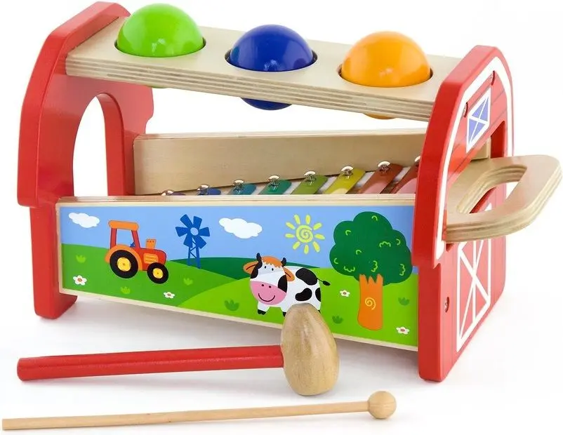 Развивающая игрушка Viga Pounding Bench & Xylophone 50348 (Red)