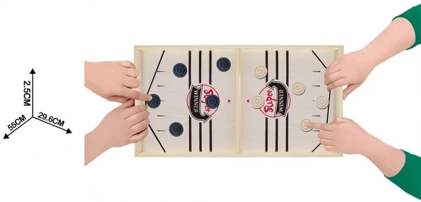 Joc de masa AliBibi Pucket Game Hokey Slide (Wood)