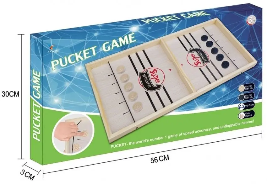 Joc de masa AliBibi Pucket Game Hokey Slide (Wood)