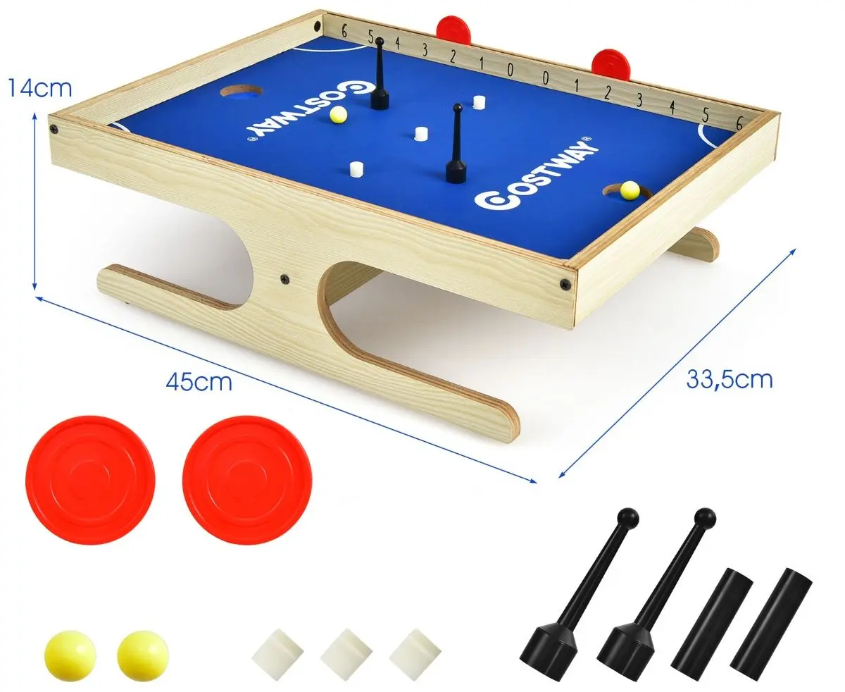 Настольный футбол Costway TY590676 (Natural/Blue) - 7