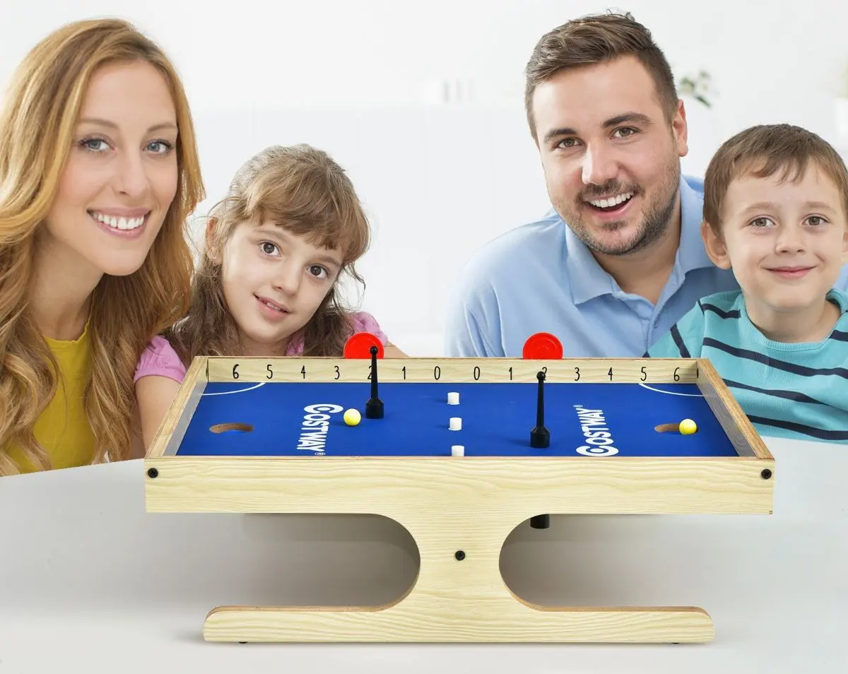 Настольный футбол Costway TY590676 (Natural/Blue) - 4