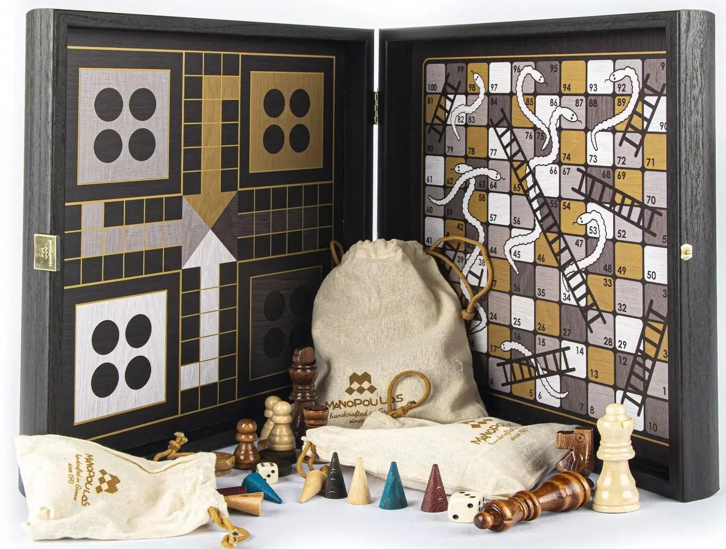 Joc de masa 4in1 Manopoulos Modern Style (Grey/Yellow)