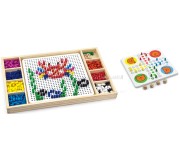 Joc de masa Viga Toys Create Pattern with Beads and Ludo 59990