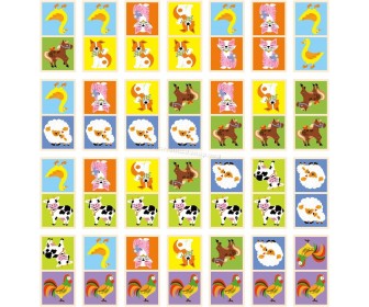 Joc de masa Viga Toys Domino Farm (Multicolor)