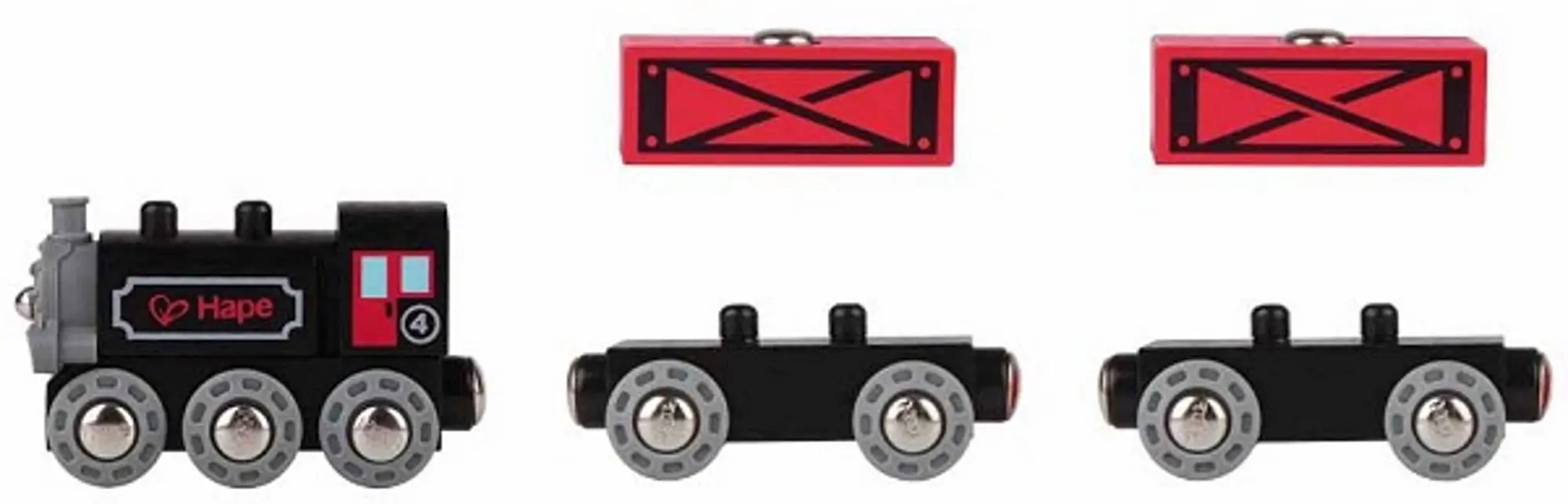 Грузовой паровозик Hape E3717 (Black/Red) - 2