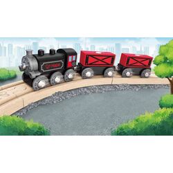 Грузовой паровозик Hape E3717 (Black/Red) Thumb