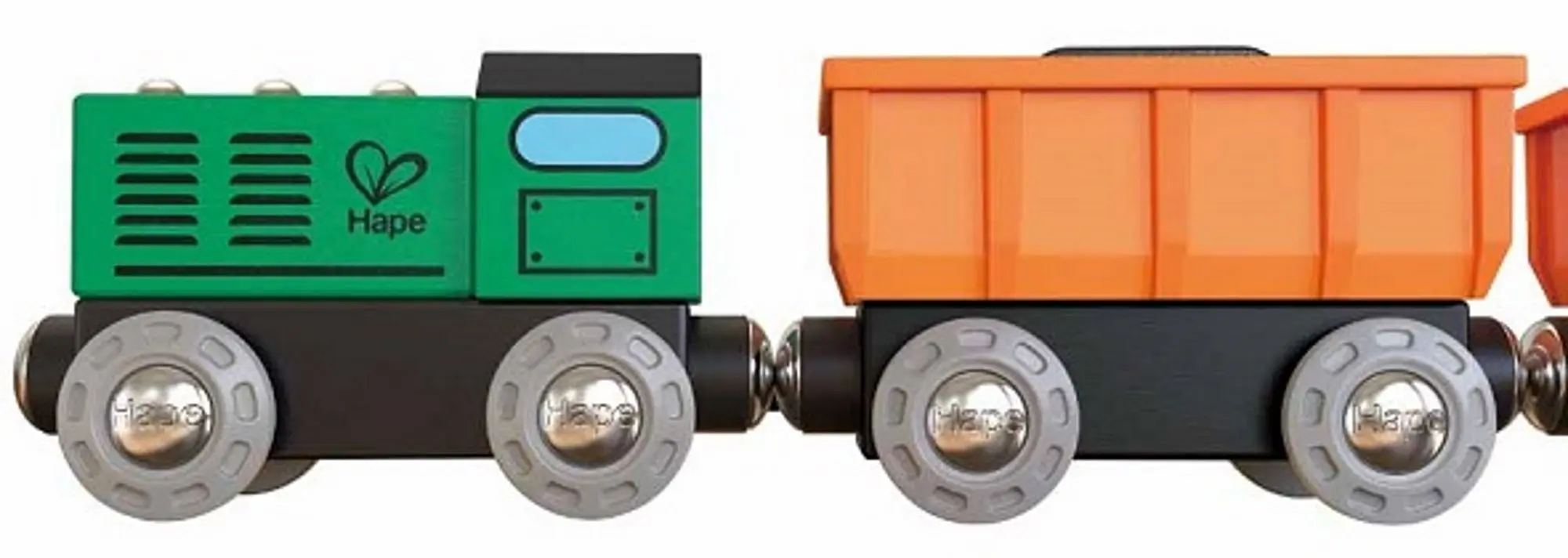 Грузовой паровозик Hape E3718 (Green/Orange) - 3