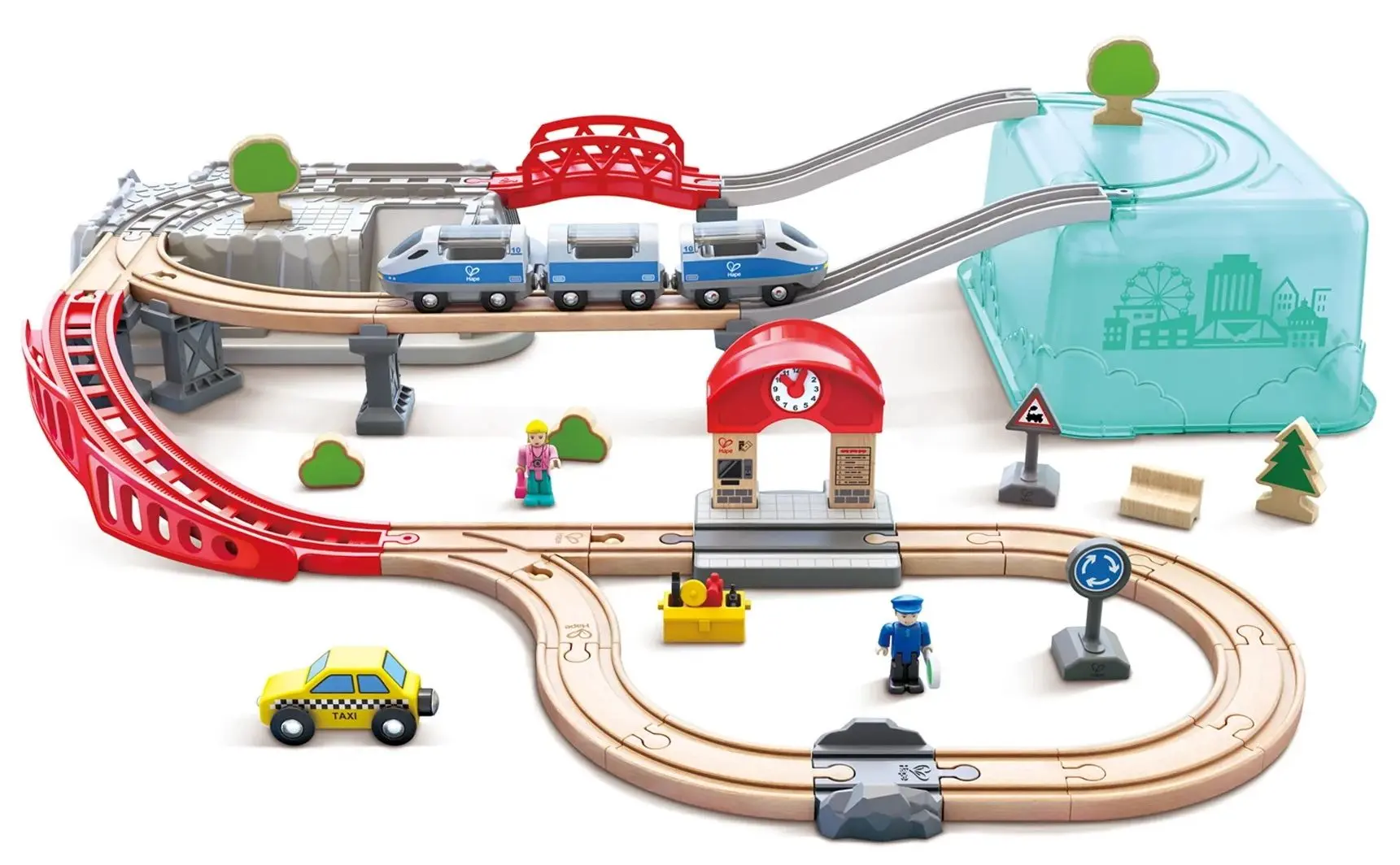 Set de joaca Hape City Train E3771 (Multicolor)