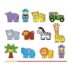 Cuburi educative Viga Toys Zoo 59549 (Multicolor) Thumb