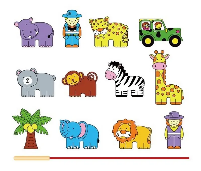 Cuburi educative Viga Toys Zoo 59549 (Multicolor)