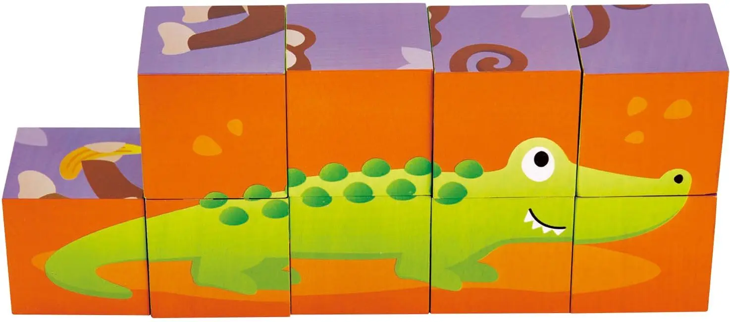 Развивающие кубики Hape Jungle Animal Block Puzzle E1619 - 2
