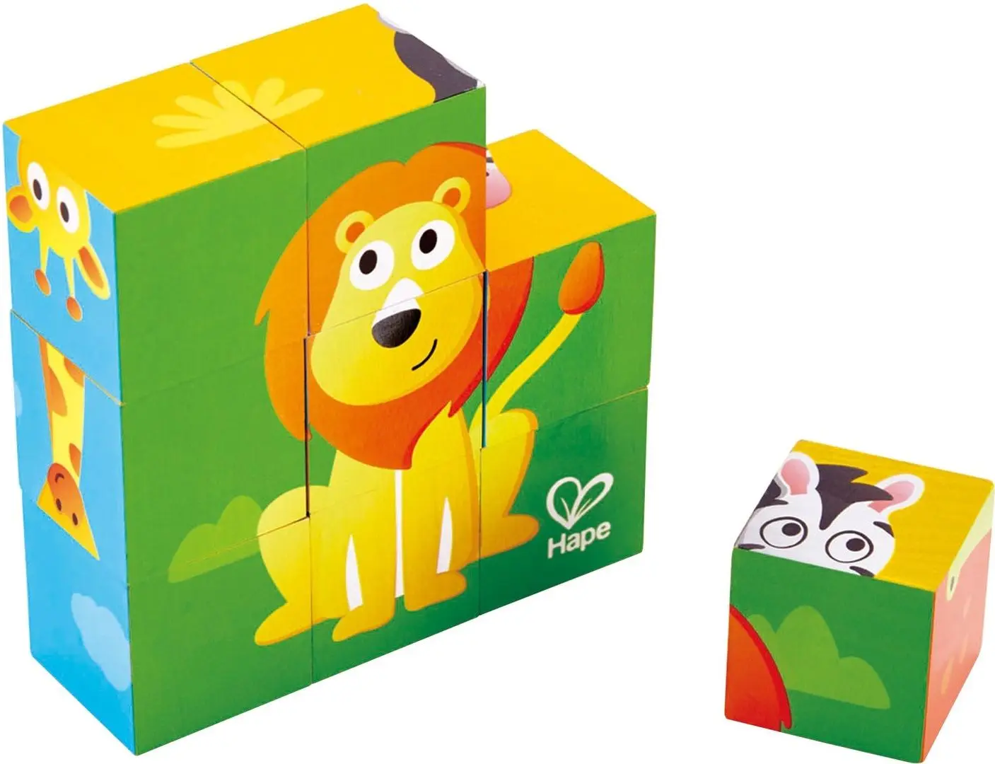 Развивающие кубики Hape Jungle Animal Block Puzzle E1619