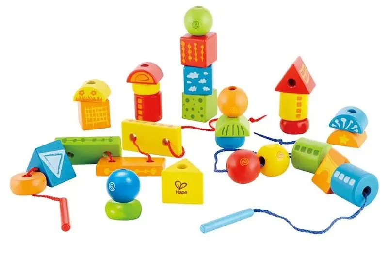 Set de figuri cu franghie Hape String-Along Shapes E1019 (Multicolor)