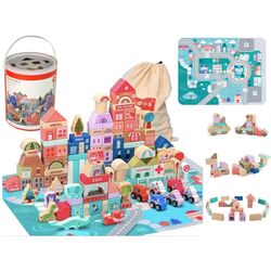 Constructor LeanToys Wooden Blocks City 9829 (Multicolor) Thumb